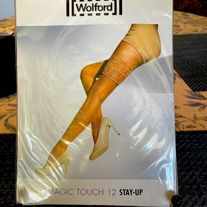 WOLFORD Magic Touch 13 Stay-up Thigh Highs Stockings Large